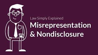 Misrepresentation and Nondisclosure  Contracts  Defenses amp Excuses [upl. by Sami903]